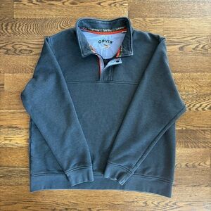 Orvis Men's XXL Charcoal 1/4 Zip Pullover Fleece Sweatshirt Fly Fishing Trim